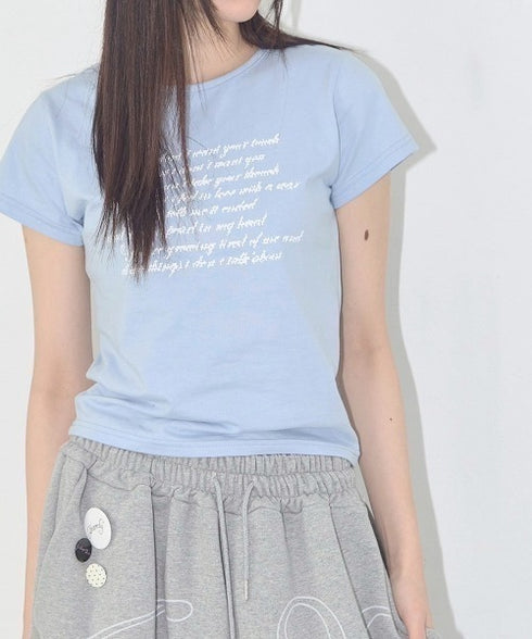 FANCY CLUB(ファンシークラブ)/エンジェル クロップド 半袖 Tシャツ/ANGEL MARK CROP TEE | AT2252084 | スカイブルー