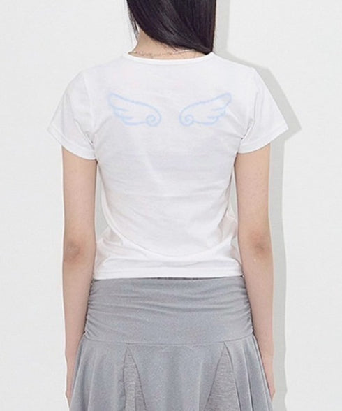 FANCY CLUB(ファンシークラブ)/エンジェル クロップド 半袖 Tシャツ/ANGEL MARK CROP TEE | AT2252084 | ホワイト