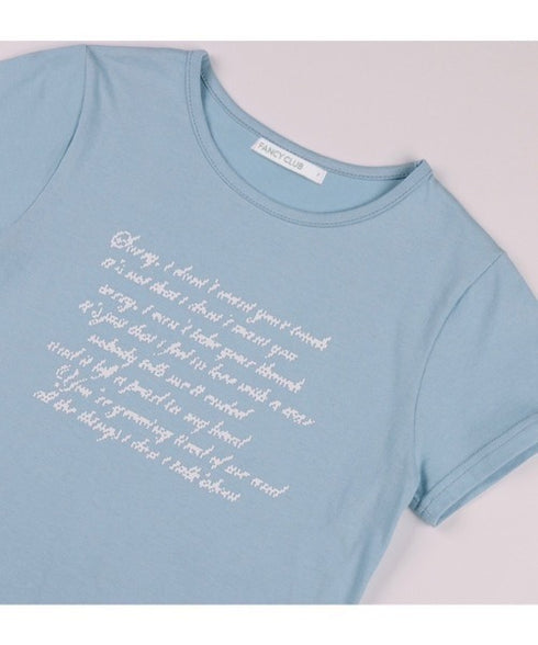 FANCY CLUB(ファンシークラブ)/エンジェル クロップド 半袖 Tシャツ/ANGEL MARK CROP TEE | AT2252084 | スカイブルー