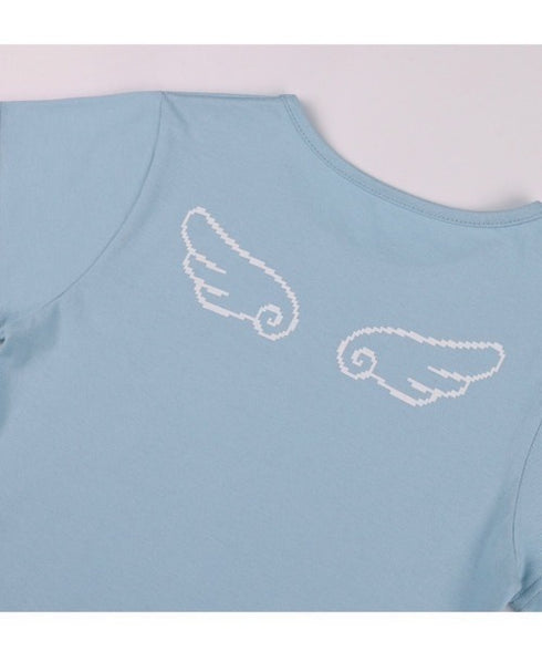 FANCY CLUB(ファンシークラブ)/エンジェル クロップド 半袖 Tシャツ/ANGEL MARK CROP TEE | AT2252084 | スカイブルー