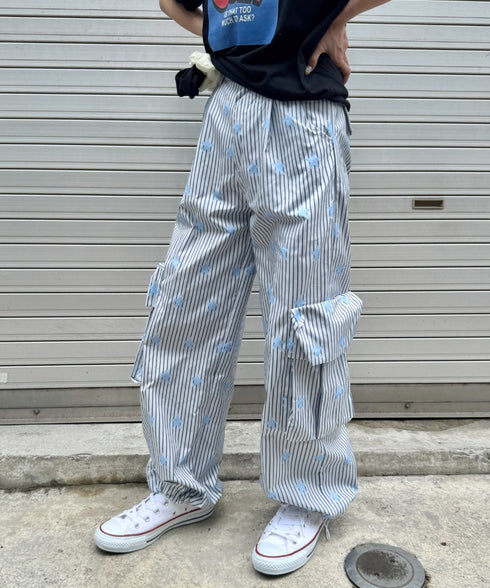 ランダムスターピンストライプパンツ | SL2255089 | ライトブルー