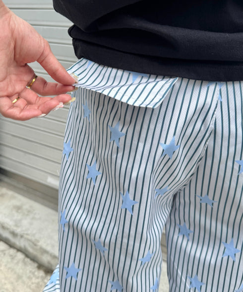 ランダムスターピンストライプパンツ | SL2255089 | ライトブルー