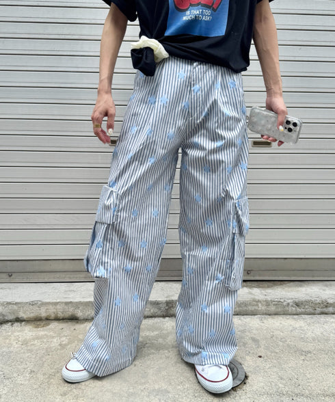 ランダムスターピンストライプパンツ | SL2255089 | ライトブルー