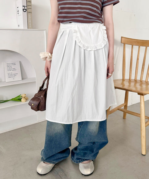 【フリルポケットset】ミディ丈スカート | SL2256001 | ホワイト