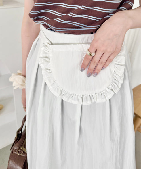 【フリルポケットset】ミディ丈スカート | SL2256001 | ホワイト
