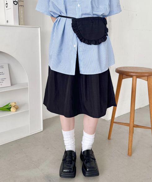 【フリルポケットset】ミディ丈スカート | SL2256001 | ブラック