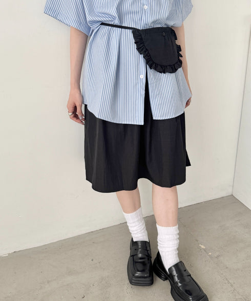 【フリルポケットset】ミディ丈スカート | SL2256001 | ブラック