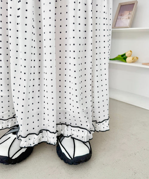 ドットシアーパイピングスカート | SL2255090 | ホワイト