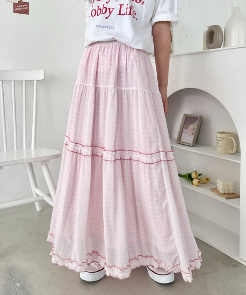 ドットシアーパイピングスカート | SL2255090 | ピンク