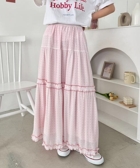 ドットシアーパイピングスカート | SL2255090 | ピンク