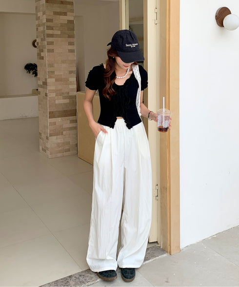 ボリュームタックバレルレッグパンツ | EV2252058 | ホワイト