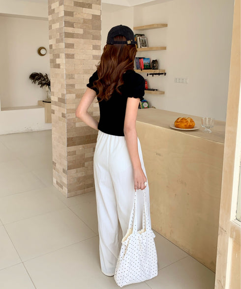 ボリュームタックバレルレッグパンツ | EV2252058 | ホワイト