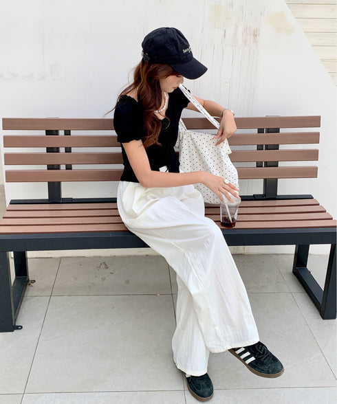 ボリュームタックバレルレッグパンツ | EV2252058 | ホワイト