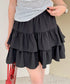ダブルフリルティアードミニスカート インナーパンツ付き | EV2252060 | ブラック