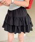 ダブルフリルティアードミニスカート インナーパンツ付き | EV2252060 | ブラック