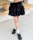 ダブルフリルティアードミニスカート インナーパンツ付き | EV2252060 | ブラック