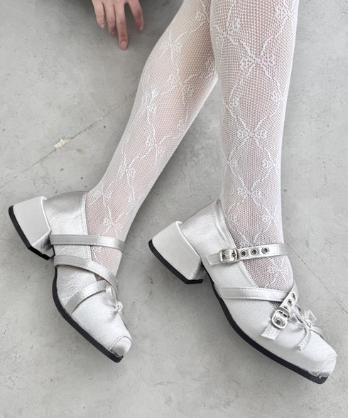 クロスベルトクラッシュサテンバレエシューズ | LO3256002 | シルバー