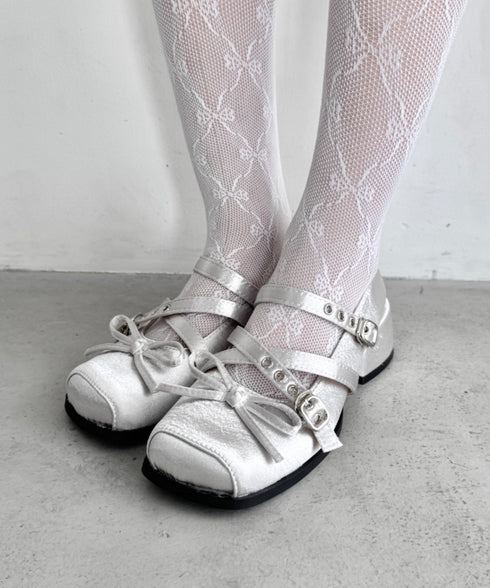 クロスベルトクラッシュサテンバレエシューズ | LO3256002 | シルバー