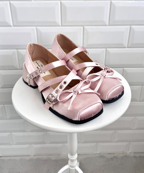 クロスベルトクラッシュサテンバレエシューズ | LO3256002 | シルバー