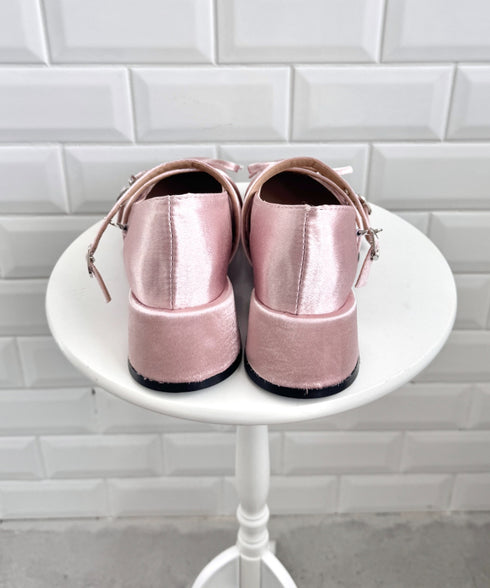 クロスベルトクラッシュサテンバレエシューズ | LO3256002 | ピンク