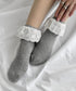 リボンコットンレースフリルソックス | LO6256004 | グレー