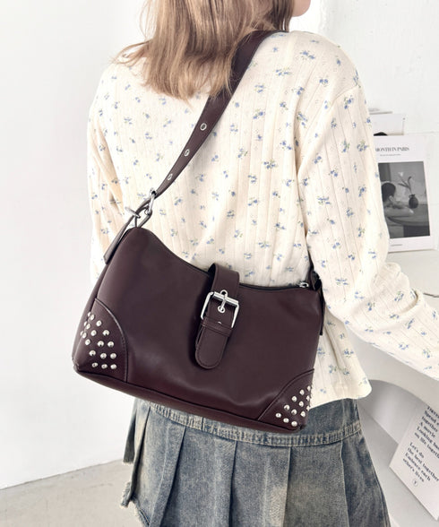 スタッズベルトPUショルダーバッグ | LO1256006 | ブラウン