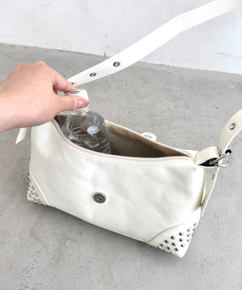 スタッズベルトPUショルダーバッグ | LO1256006 | アイボリー