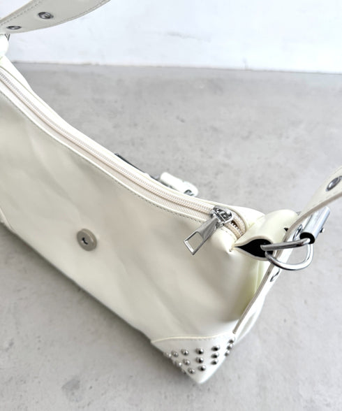 スタッズベルトPUショルダーバッグ | LO1256006 | アイボリー