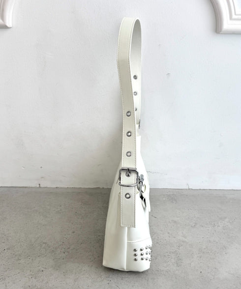 スタッズベルトPUショルダーバッグ | LO1256006 | アイボリー