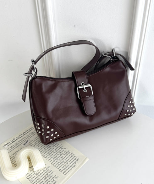 スタッズベルトPUショルダーバッグ | LO1256006 | ブラウン