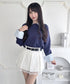 ベルト付き裾レースプリーツミニスカパン | LO2253007 | ホワイト