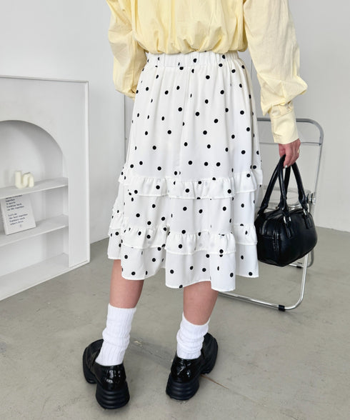 ドットフリルティアードミディスカート | SL2256007 | アイボリー
