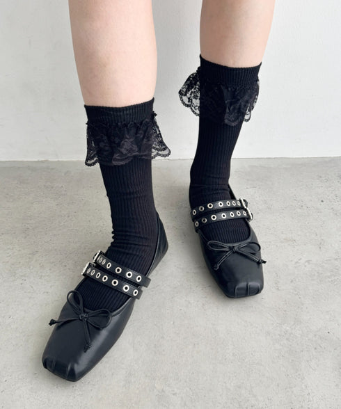 トップレースリブソックス | SL6256008 | ブラック