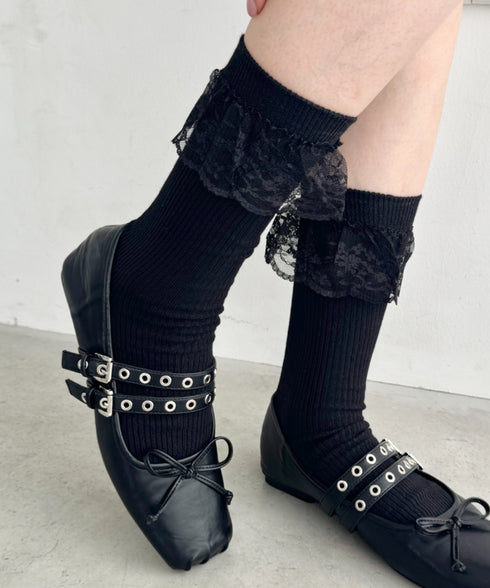 トップレースリブソックス | SL6256008 | ブラック