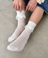 異素材フリルリブソックス | SL6256009 | ホワイト