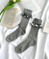 異素材フリルリブソックス | SL6256009 | グレー