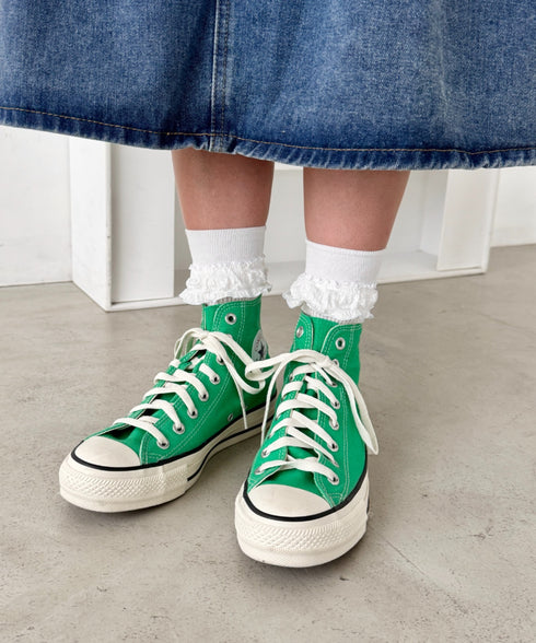 異素材フリルリブソックス | SL6256009 | ホワイト