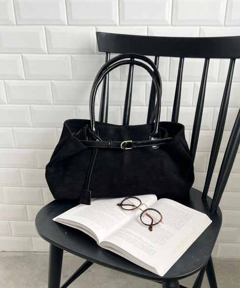 ベルトデザインフェイクスエードバッグ | CL1256003 | ブラック