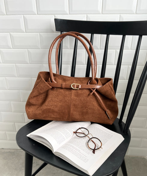 ベルトデザインフェイクスエードバッグ | CL1256003 | ブラウン