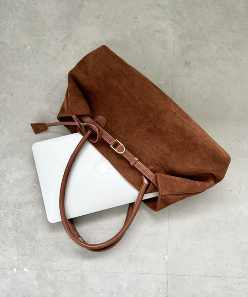 ベルトデザインフェイクスエードバッグ | CL1256003 | ブラウン