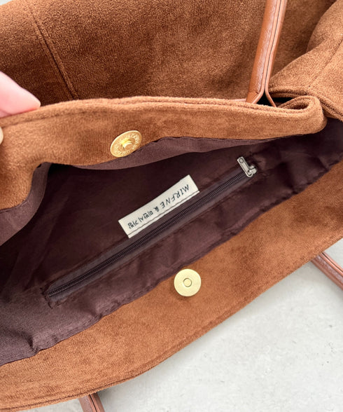 ベルトデザインフェイクスエードバッグ | CL1256003 | ブラウン