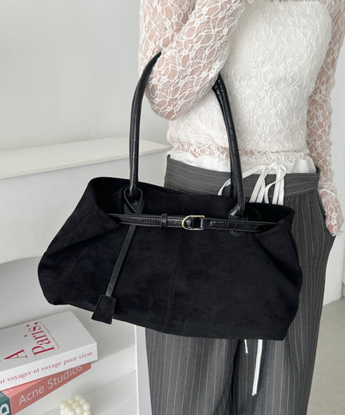 ベルトデザインフェイクスエードバッグ | CL1256003 | ブラック