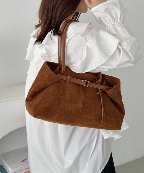 ベルトデザインフェイクスエードバッグ | CL1256003 | ブラウン