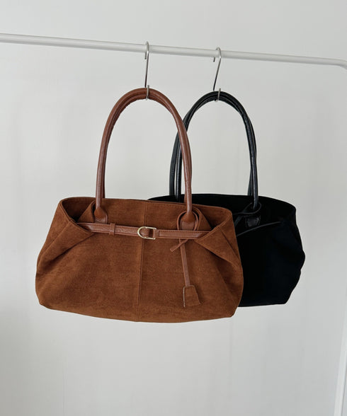 ベルトデザインフェイクスエードバッグ | CL1256003 | ブラウン