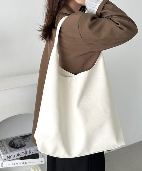 【A4サイズ対応】ワンハンドルPUトートバッグ | CL1256005 | アイボリー