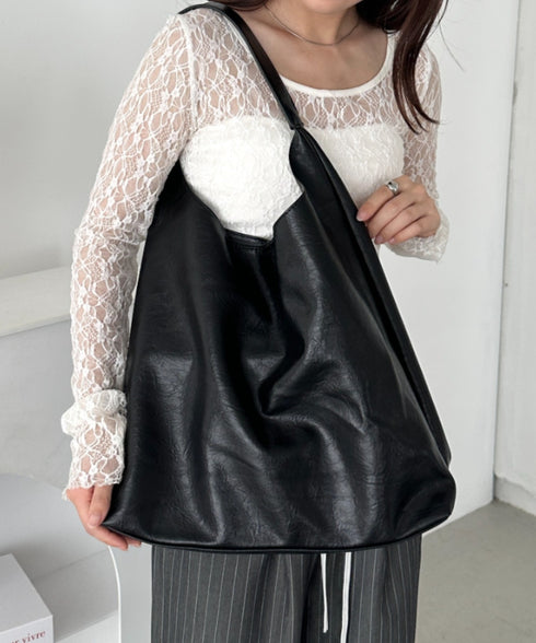 【A4サイズ対応】ワンハンドルPUトートバッグ | CL1256005 | ブラック