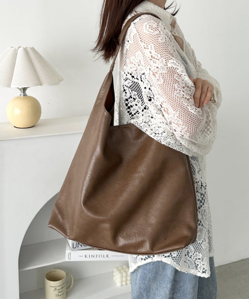 【A4サイズ対応】ワンハンドルPUトートバッグ | CL1256005 | ブラウン