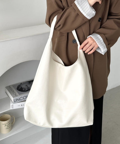 【A4サイズ対応】ワンハンドルPUトートバッグ | CL1256005 | アイボリー