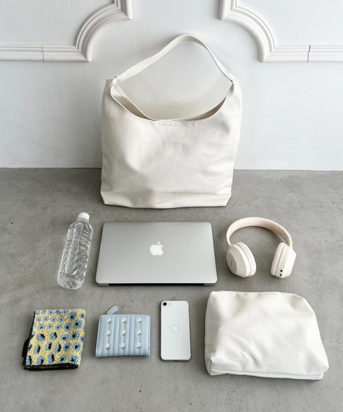 【A4サイズ対応】ワンハンドルPUトートバッグ | CL1256005 | アイボリー