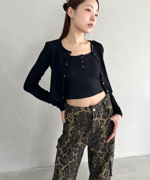 レオパード柄ワイドカーゴパンツ | BA2256001 | レオパード